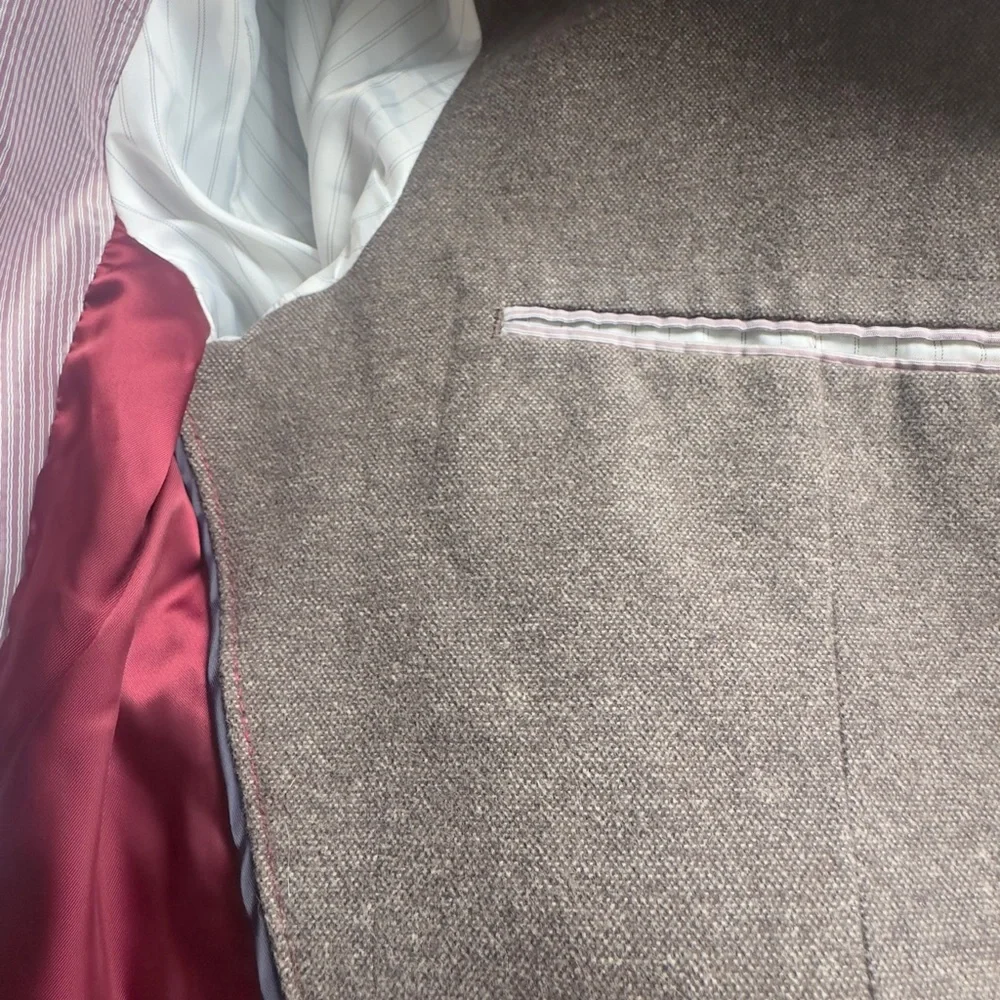 Banana Republic Tailored Fit Suit Jacket Elbow Patches Size 40S -100% Cotton